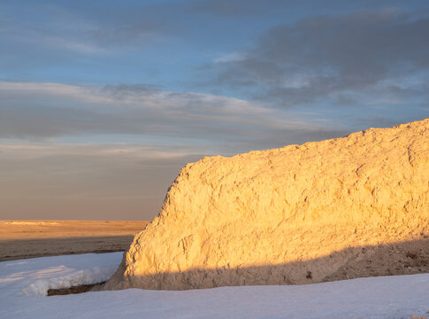 sunset  over badlands and prairie in Colorado - Pawnee National Grassland