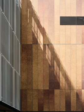 Building With Shadows at a Modern Structure in Osaka, Japan