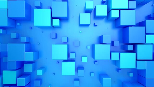 Background of Cubes. Abstract motion, loop, two color, 3d rendering, 4k resolution
