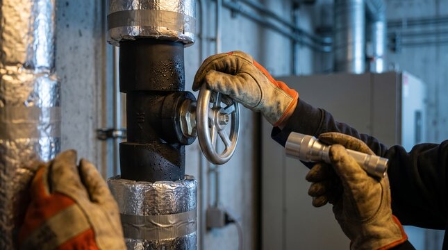 Close view of cooling system service in critical infrastructure