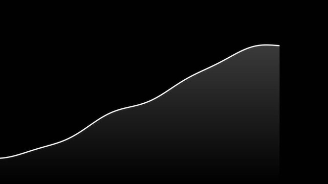 Minimalist Financial Growth Graph Rising on Clean Black Background
