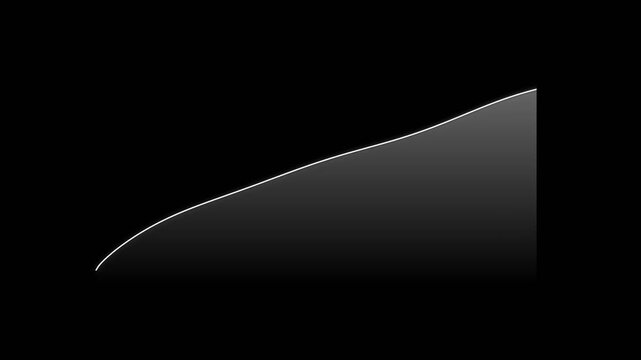 Minimalist Financial Growth Graph Animating Upward on Black Background