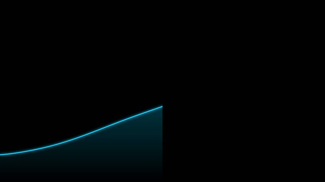 Minimalist Blue Growing Graph Line Animation on Black Background