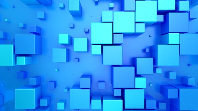 Background of Cubes. Abstract motion, loop, two color, 3d rendering, 4k resolution
