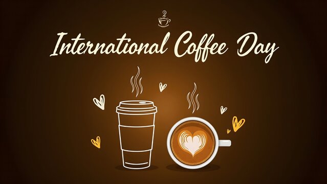 Celebrate International Coffee Day with steaming coffee cups rich roasted beans cozy mornings caf&eacute; inspiration and delightful beverage moments for everyone worldwide