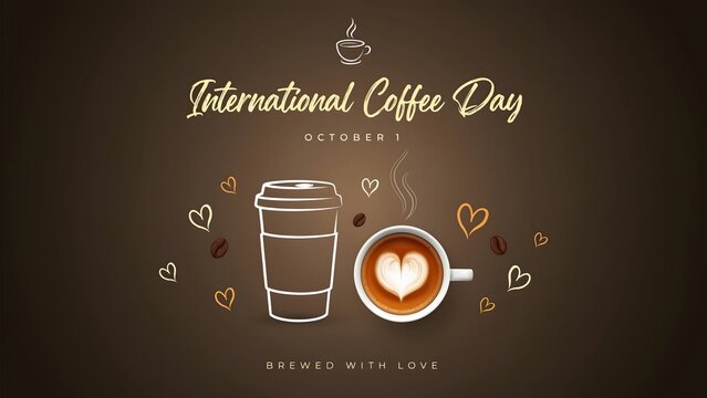 Enjoy International Coffee Day with freshly brewed coffee delicious flavors cozy cafes creative recipes and relaxing moments shared with friends and family