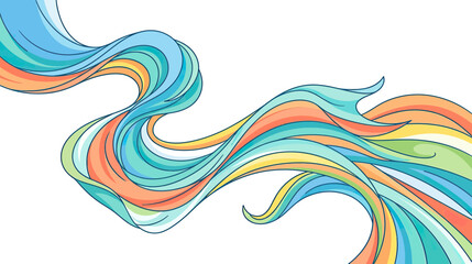 Abstract Colorful Flowing Waves on Transparent Background © hari