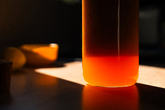 Fresh Homemade Fruit Smoothie in Sunlit Kitchen