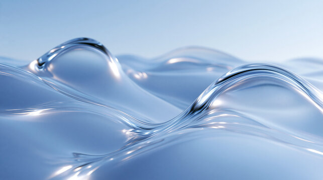 Abstract Blue Liquid Wave Surface Background