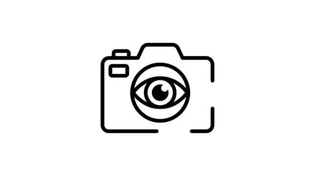 Camera Eye Vector Graphic Symbolizing Observation, Vision, and Photography Art