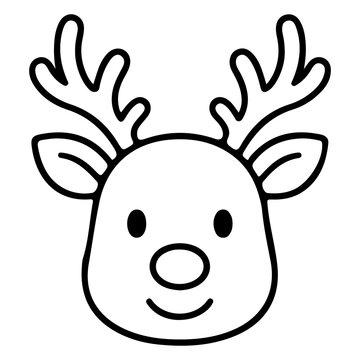 Reindeer Head Christmas Animal Outline Icon