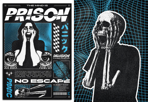 Brutalist Surreal Paranoia Poster Layout