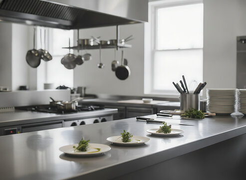 Professional Kitchen Plating Gourmet Food Dishes For A Fine Dining