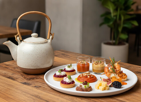 Elegant Appetizer Platter Featuring Gourmet Finger Foods Served