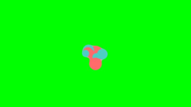 Abstract fluid motion graphic with morphing circles on a green background