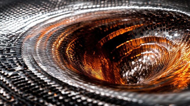 Abstract vortex with bright orange light