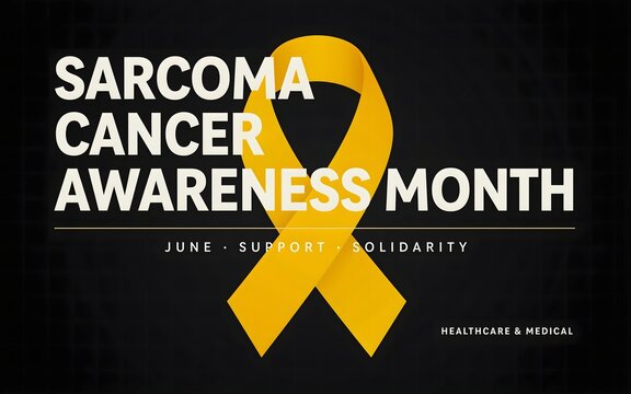 Yellow sarcoma cancer awareness ribbon for june