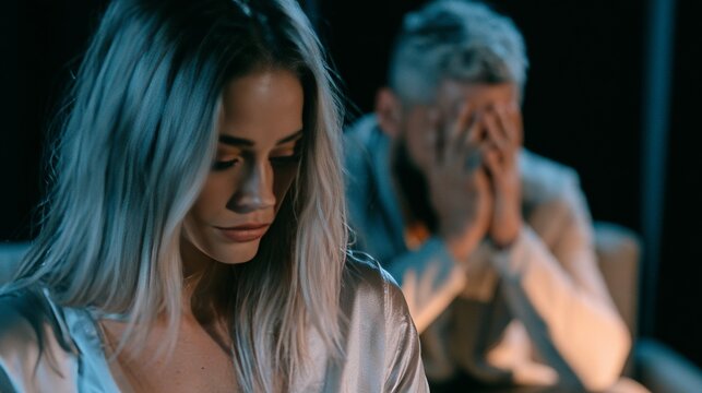 Couple experiencing relationship conflict and emotional stress