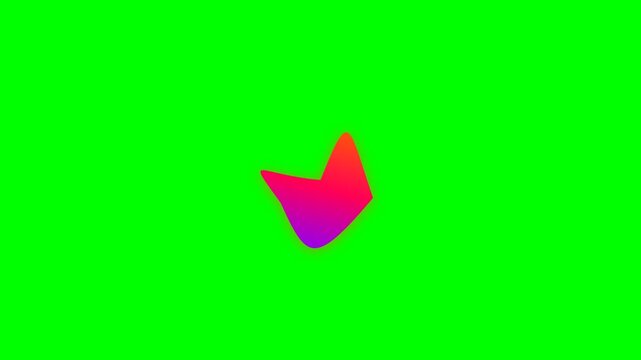 A vibrant gradient arrow shape centered on a bright chroma green background