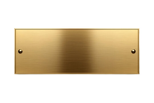 Simple blank gold plaque with two screws