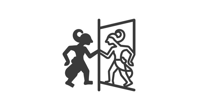 Javanese Wayang Kulit shadow puppet character icon design.