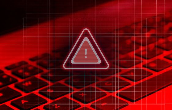Malware attack virus alert , malicious software infection , cyber security awareness training to protect business information from threat attacks