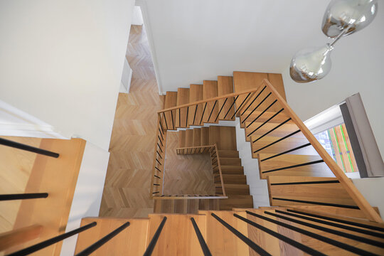 Top view of staircase in house