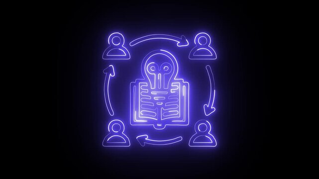 Knowledge Sharing Icon Collection With Education Communication Learning Collaboration Vector Graphics