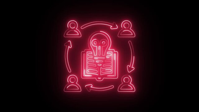Knowledge Sharing Icon Collection With Education Communication Learning Collaboration Vector Graphics