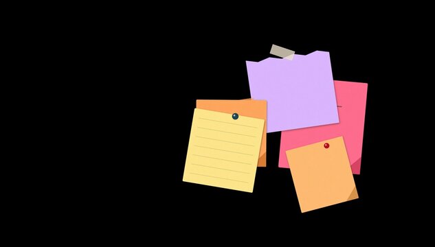 Stock Market Trading Strategy Sticky Notes Arrangement For Investment Portfolio Reminders And Business Task Management