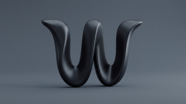 Abstract 3D letter w typography design with typography alphabet character
