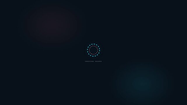 Motion of Loading Screen with Spinning Circular Progress Indicator in Dark Background.