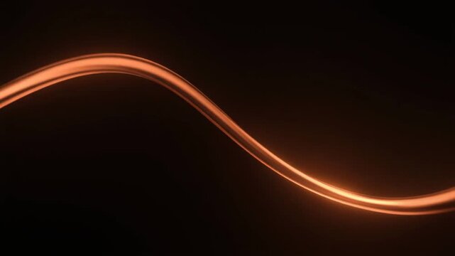 Copper-orange plasma tendril glowing against deep black