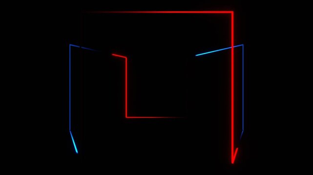 Red and Blue Neon Cyber Face Background VJ Loop in 4K