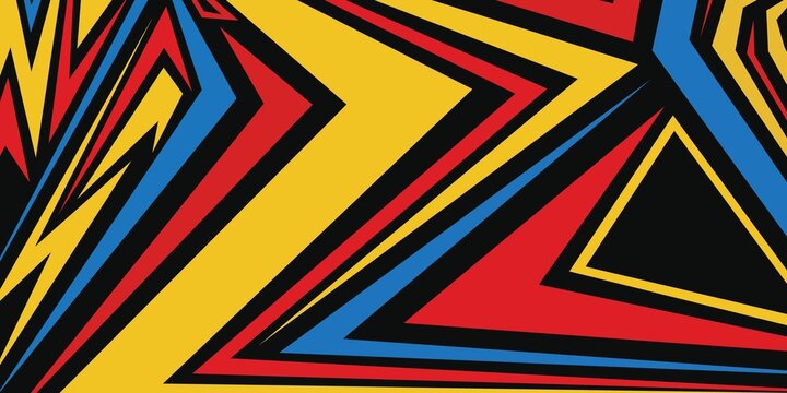 Abstract background racing style. Zigzag shapes. Lightning abstract colorful banner