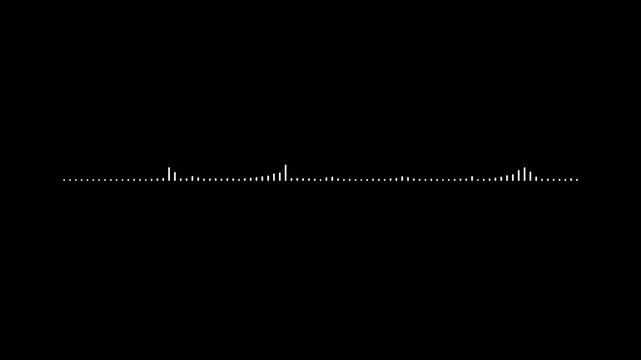 Sound spectrum animation with music audio waveform frequency bars speaker volume microphone voice podcast listening disco party club nightlife radio player. digital equalizer black screen