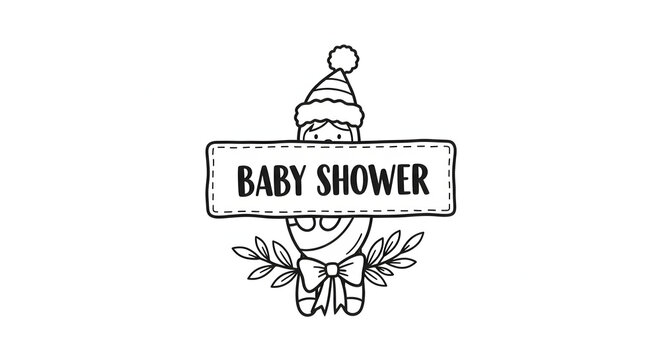 Baby Shower Cartoon Baby Sign.