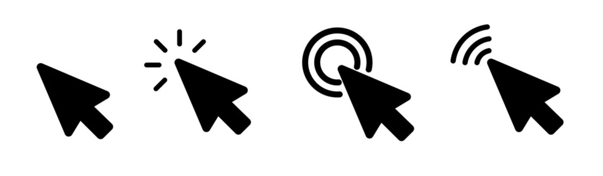 Click icon set. pointer arrow icon. cursor icon vector