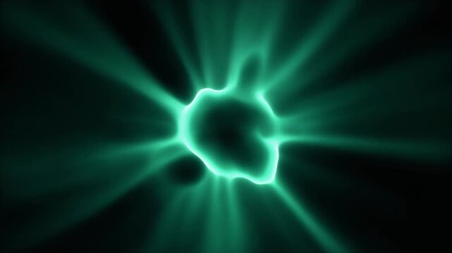 Emerald-green plasma gently pulsing against deep black