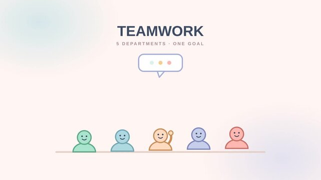 Teamwork motion video showcasing diverse team collaboration and communication skills.