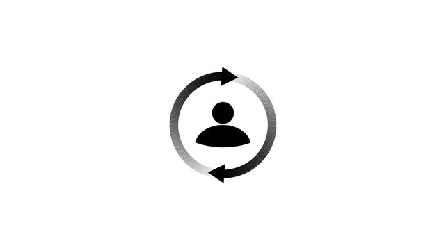 Rotating user profile animation, minimalist circular refresh symbol for ui avatar rotation