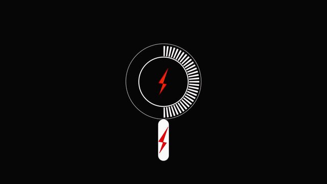 Minimalist circular loading progress bar animation with lightning bolt for tech and energy concepts circle