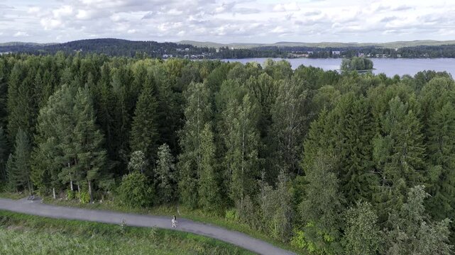 Aerial Orbit Over Haukanniemi and Jyv&auml;skyl&auml;, Finland
