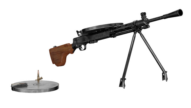 3d rendering of the degtyaryov machine gun dp