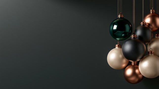 Minimalist Christmas ornament composition