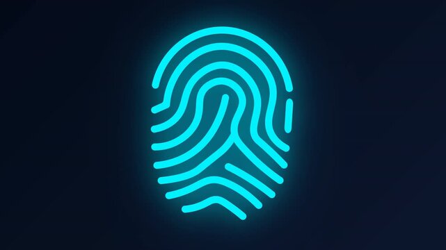 Biometric fingerprint scanner glowing on digital interface for cybersecurity marketing