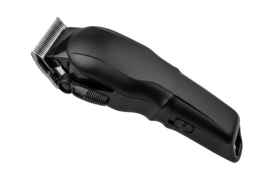 Professional electric hair clipper isolated on black background