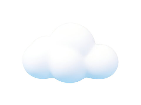 Single fluffy white cloud icon isolated on a clean white background for weather design