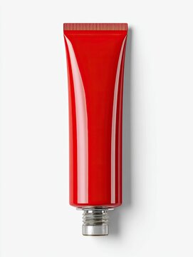 Red Toothpaste Tube Mockup for Product Design Presentation