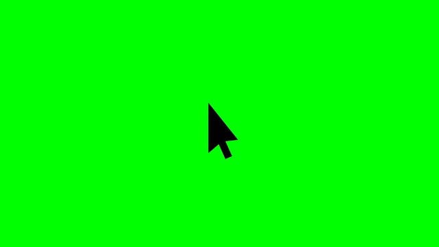 Dynamic motion of a computer cursor on vibrant green background in fast-paced digital environment.